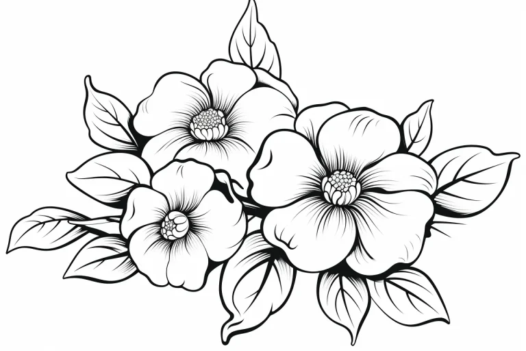 Easy flower coloring page