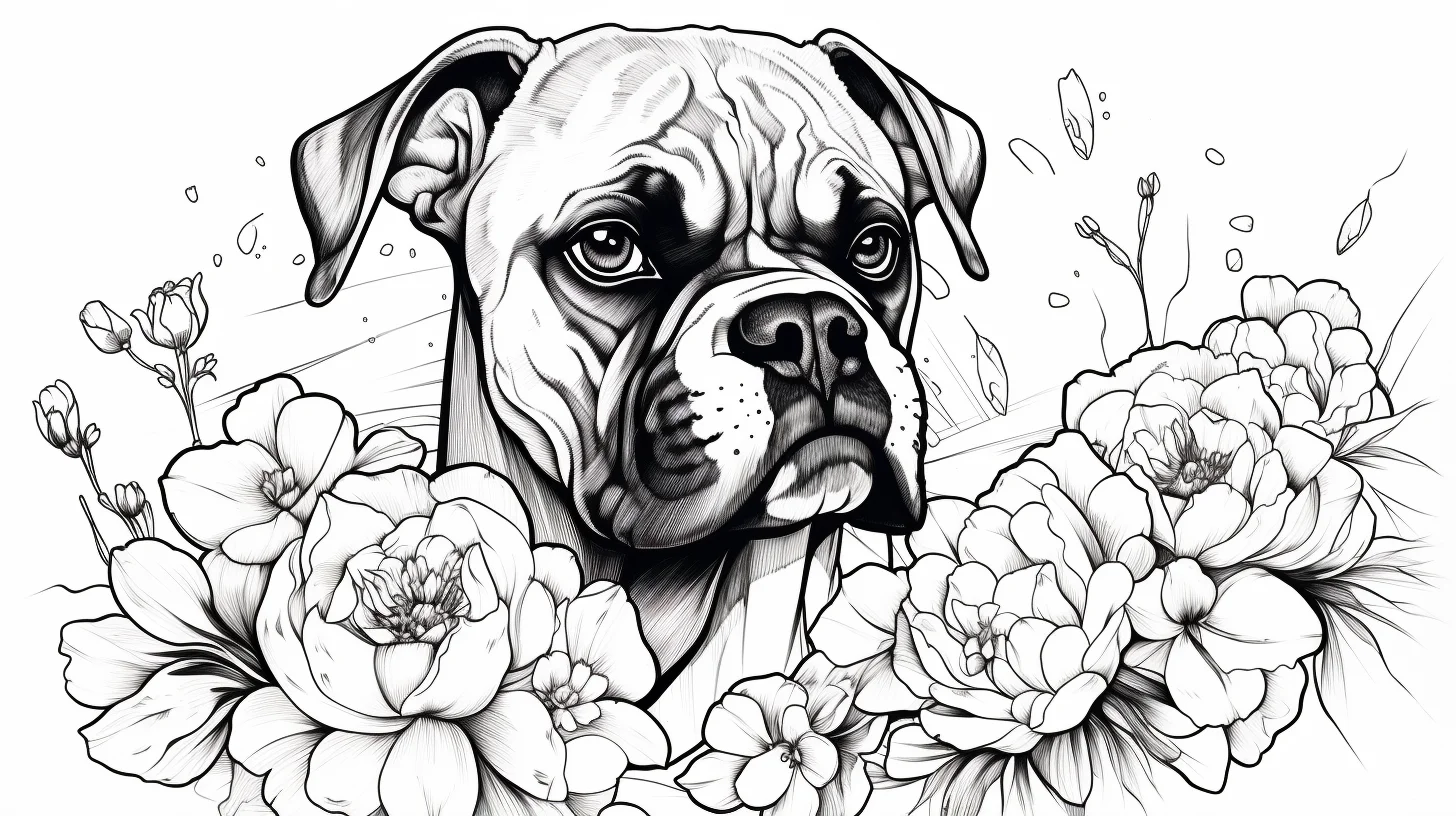 Free Printable Boxer Dog Coloring Pages 2024