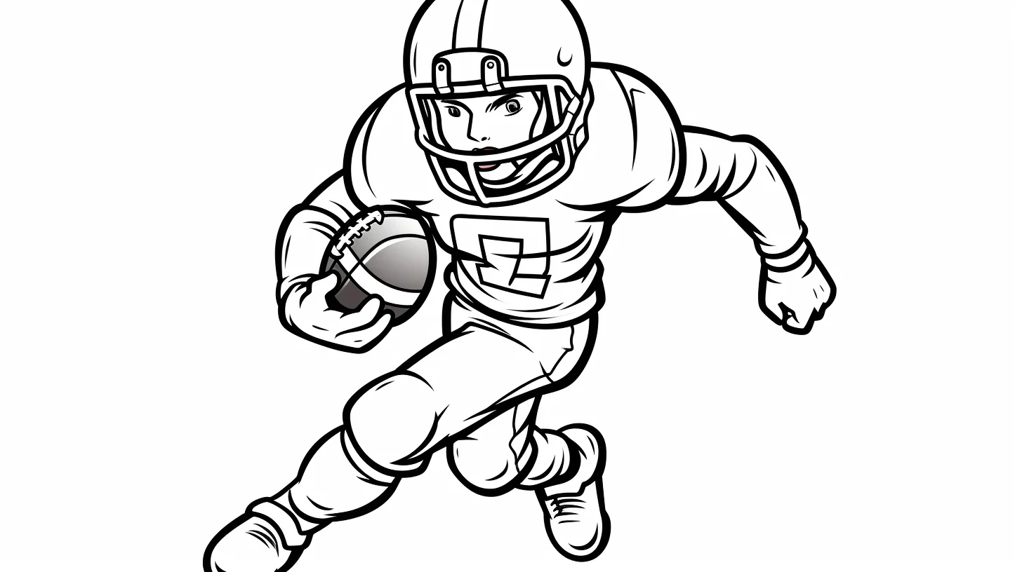 football player coloring page free