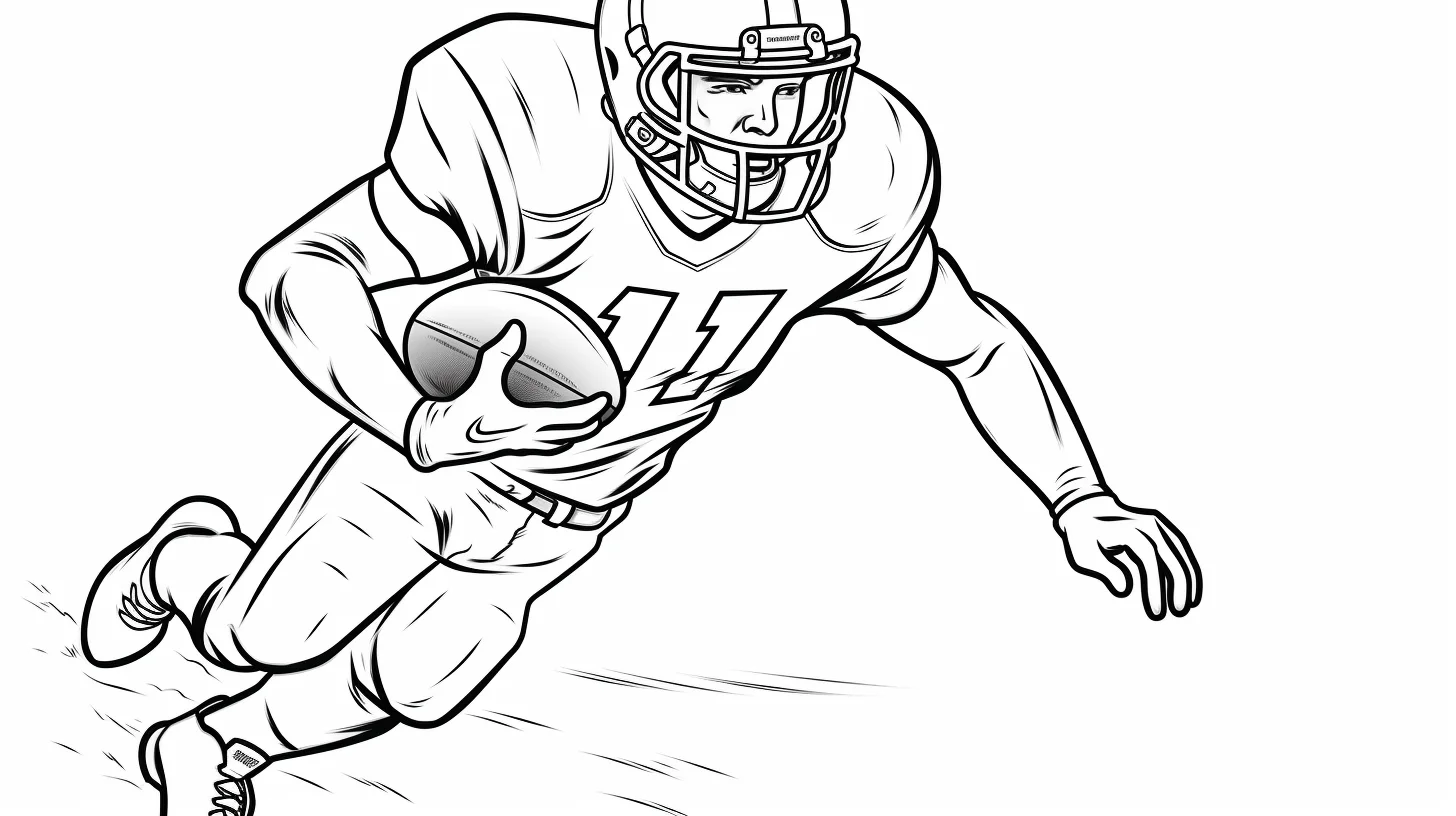 football player coloring page printable