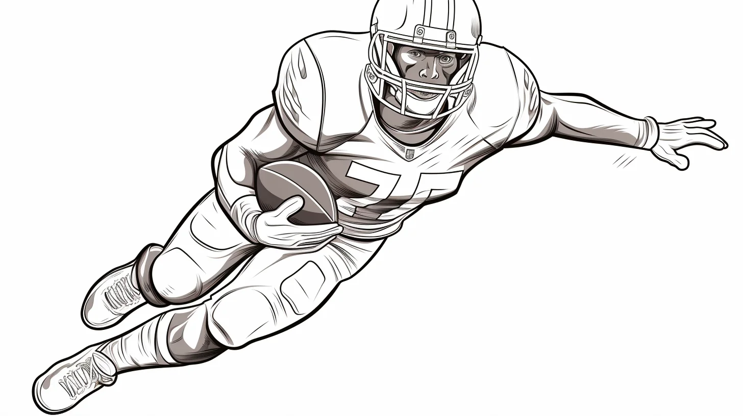 realistic wide receiver football player coloring pages