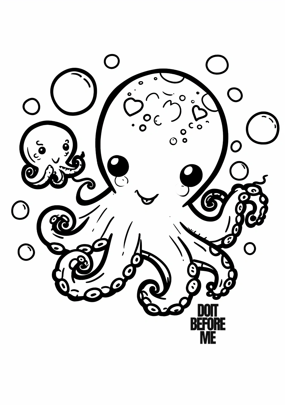 baby octopus coloring page