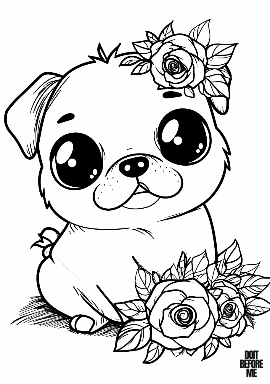 baby pug coloring page