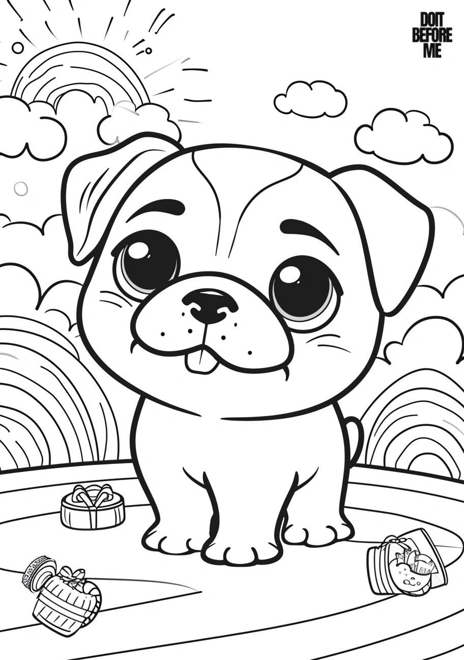 baby pug coloring pages