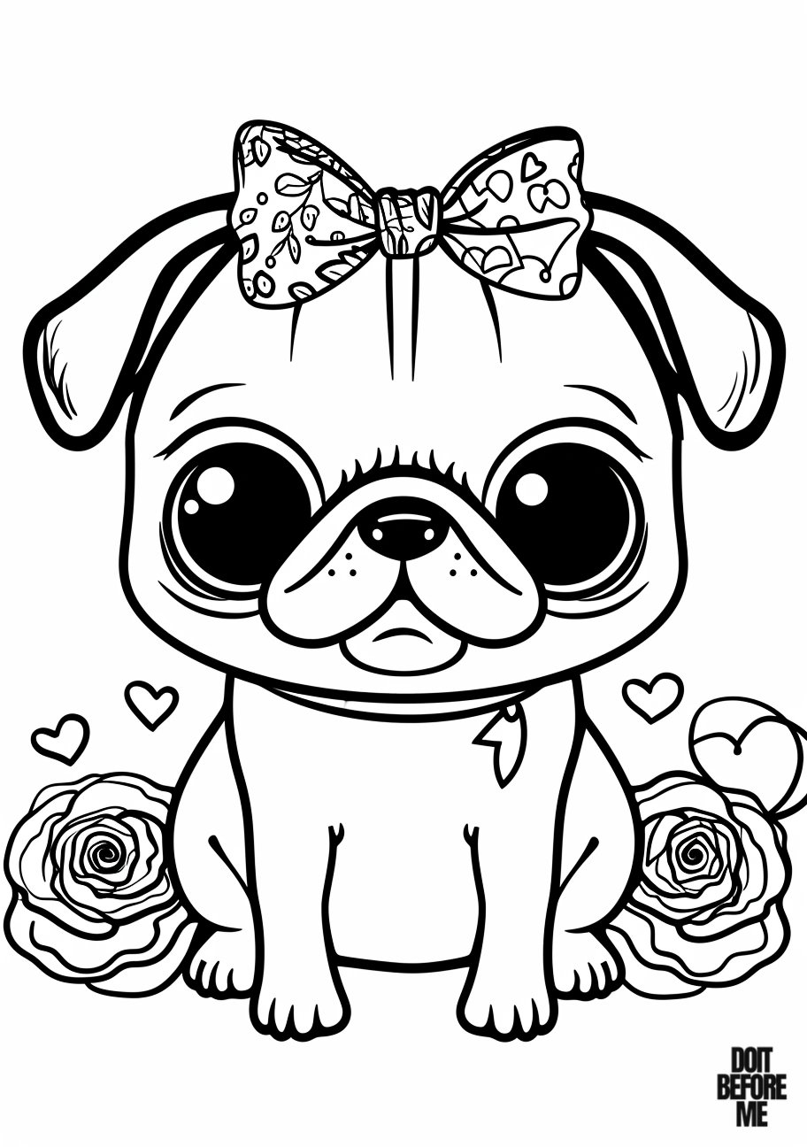 cute baby pug coloring pages