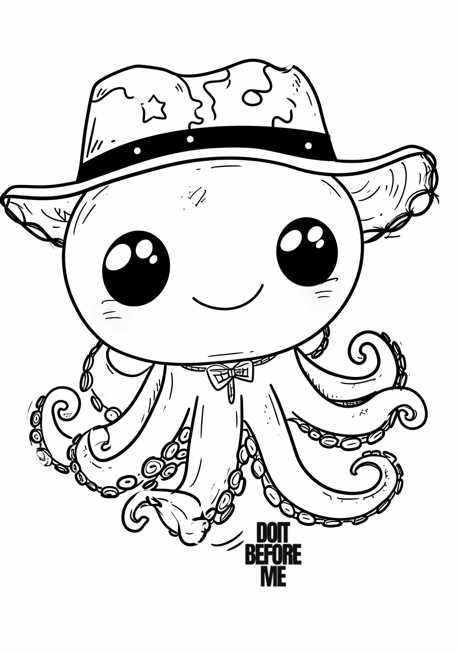 cute kawaii octopus coloring pages