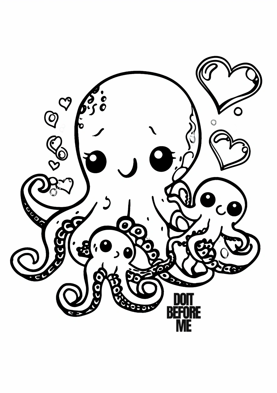 cute octopus coloring page