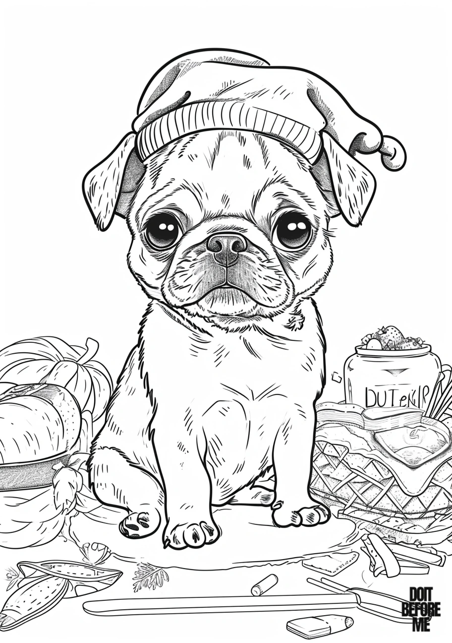 cute printable pug coloring pages