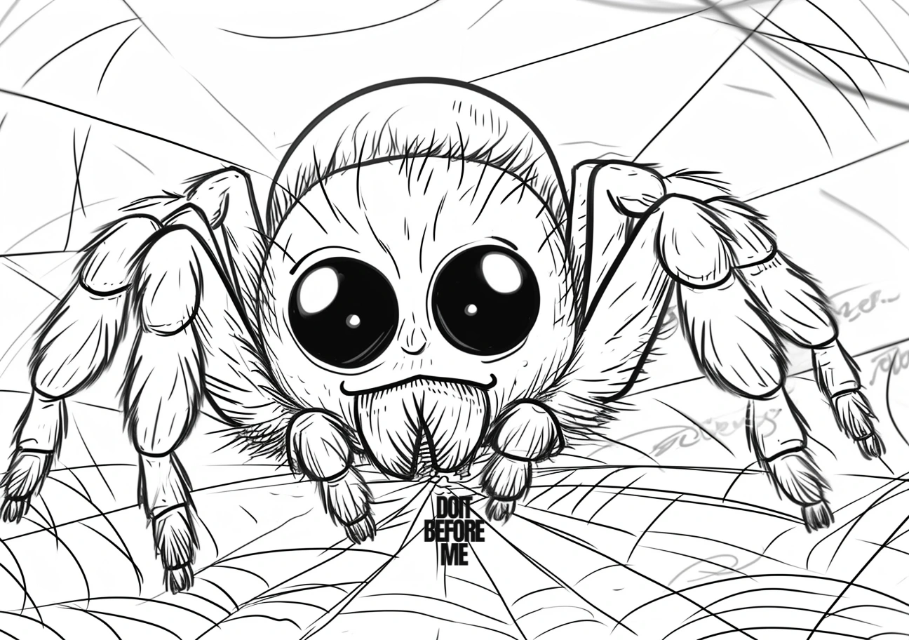 cute spider coloring sheet