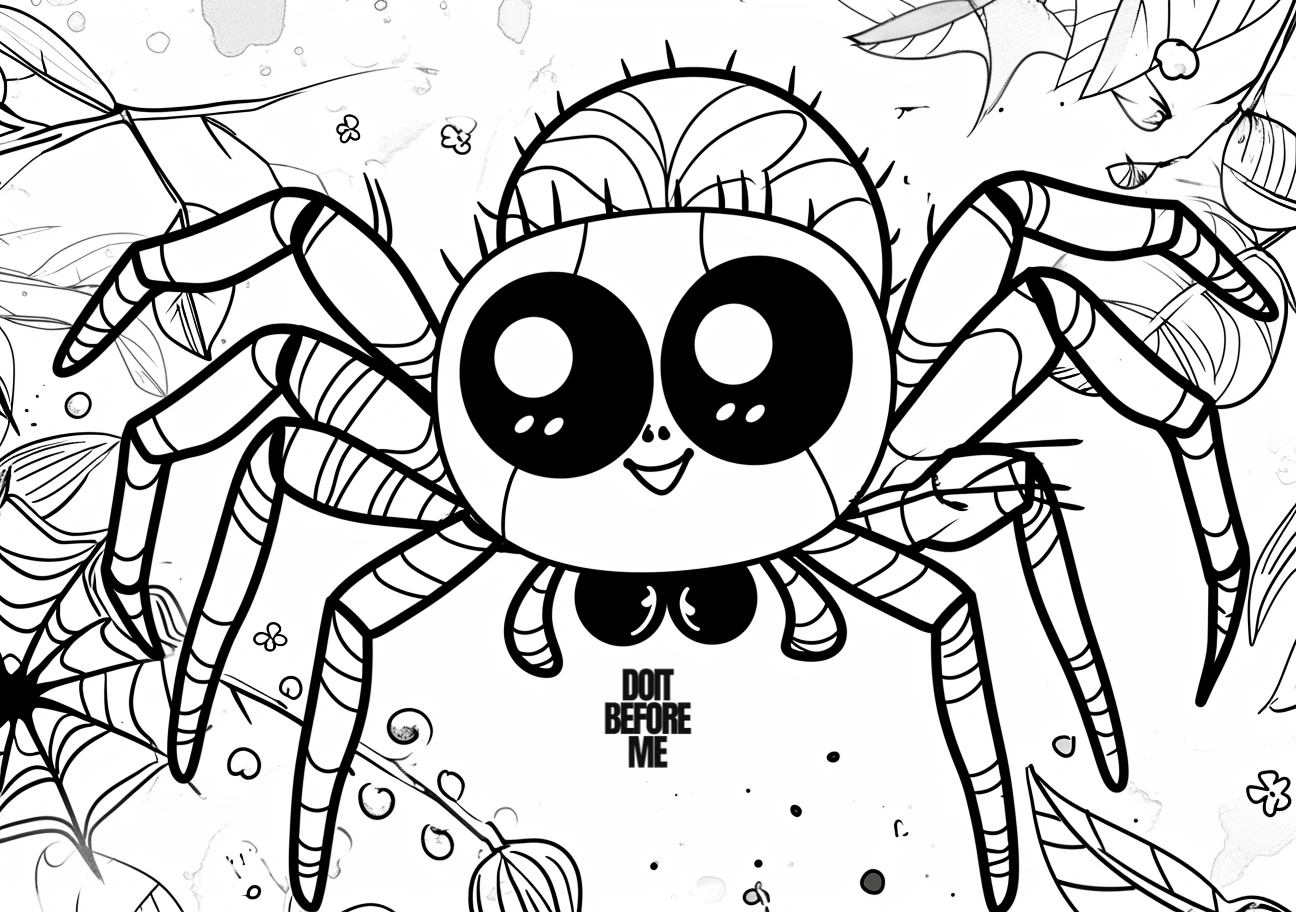 cute spider colouring pages