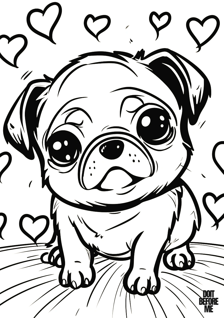 dog pug coloring pages