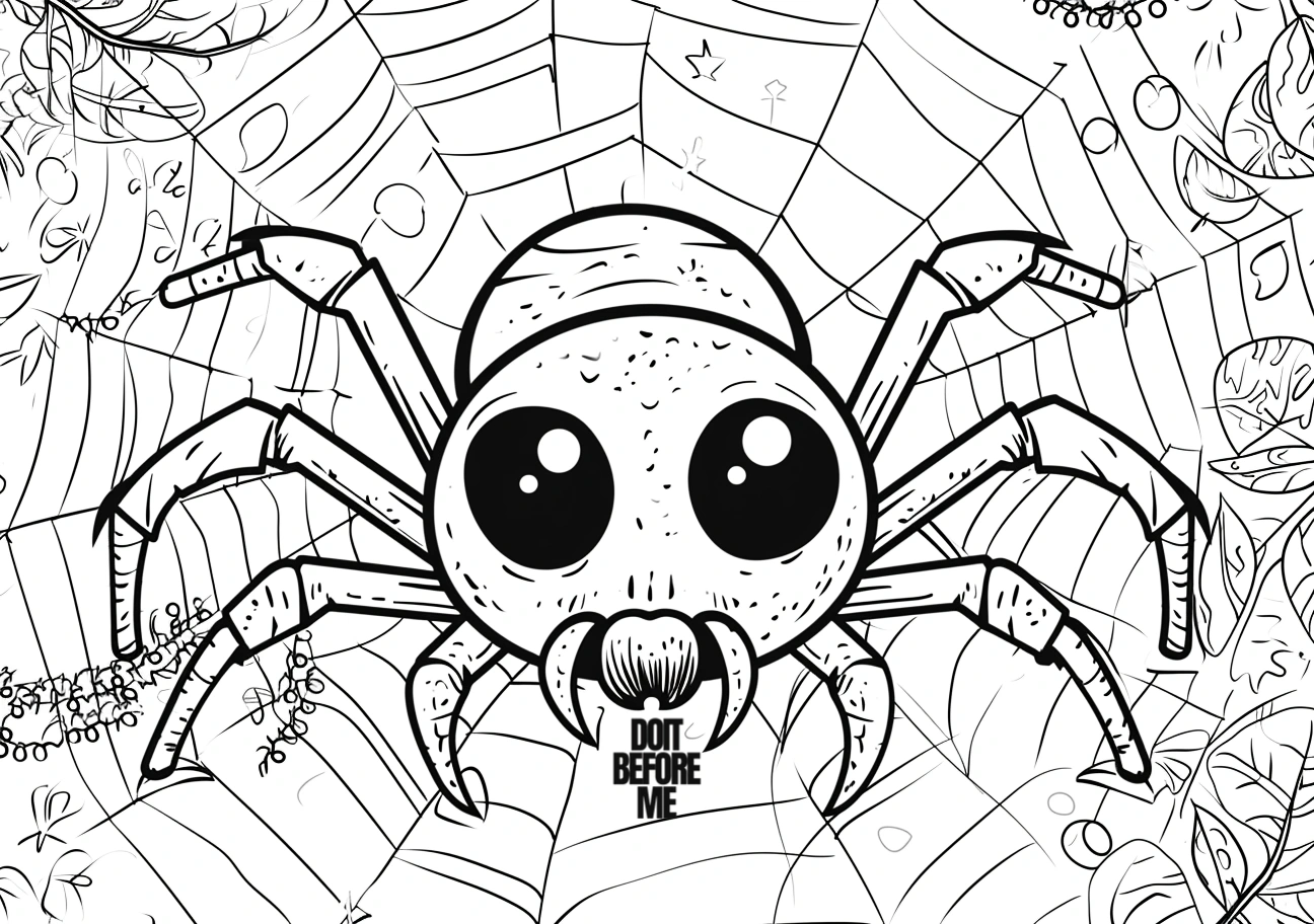 easy cute spider coloring pages