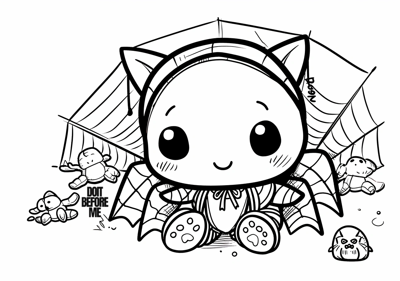 easy spider coloring page