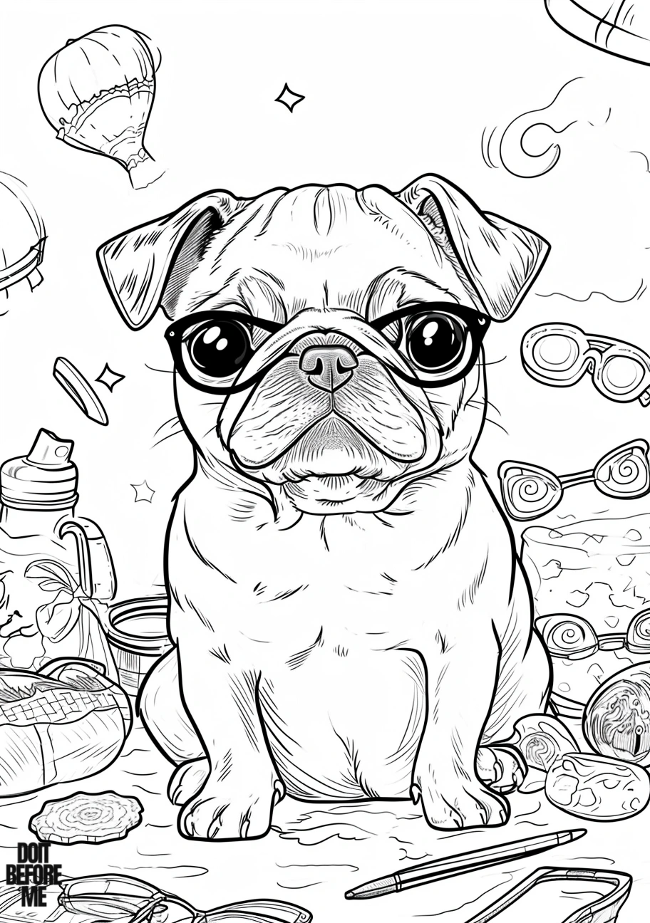 free pug coloring pages