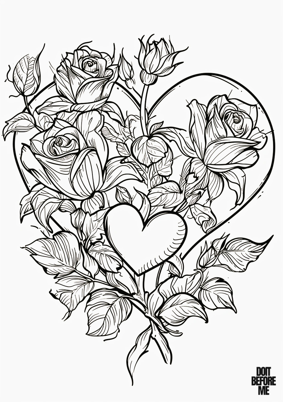 happy valentines day coloring page