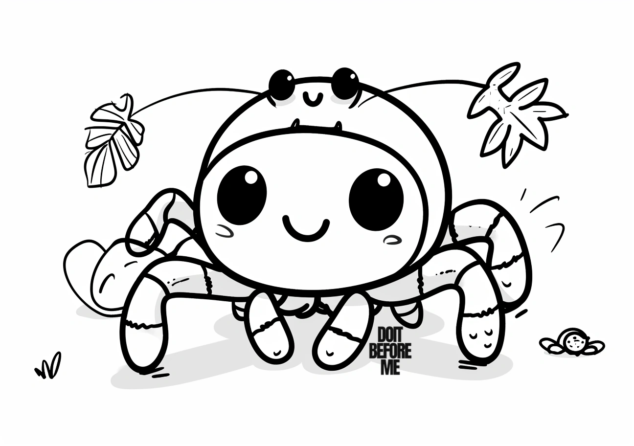 kawaii spider coloring pages