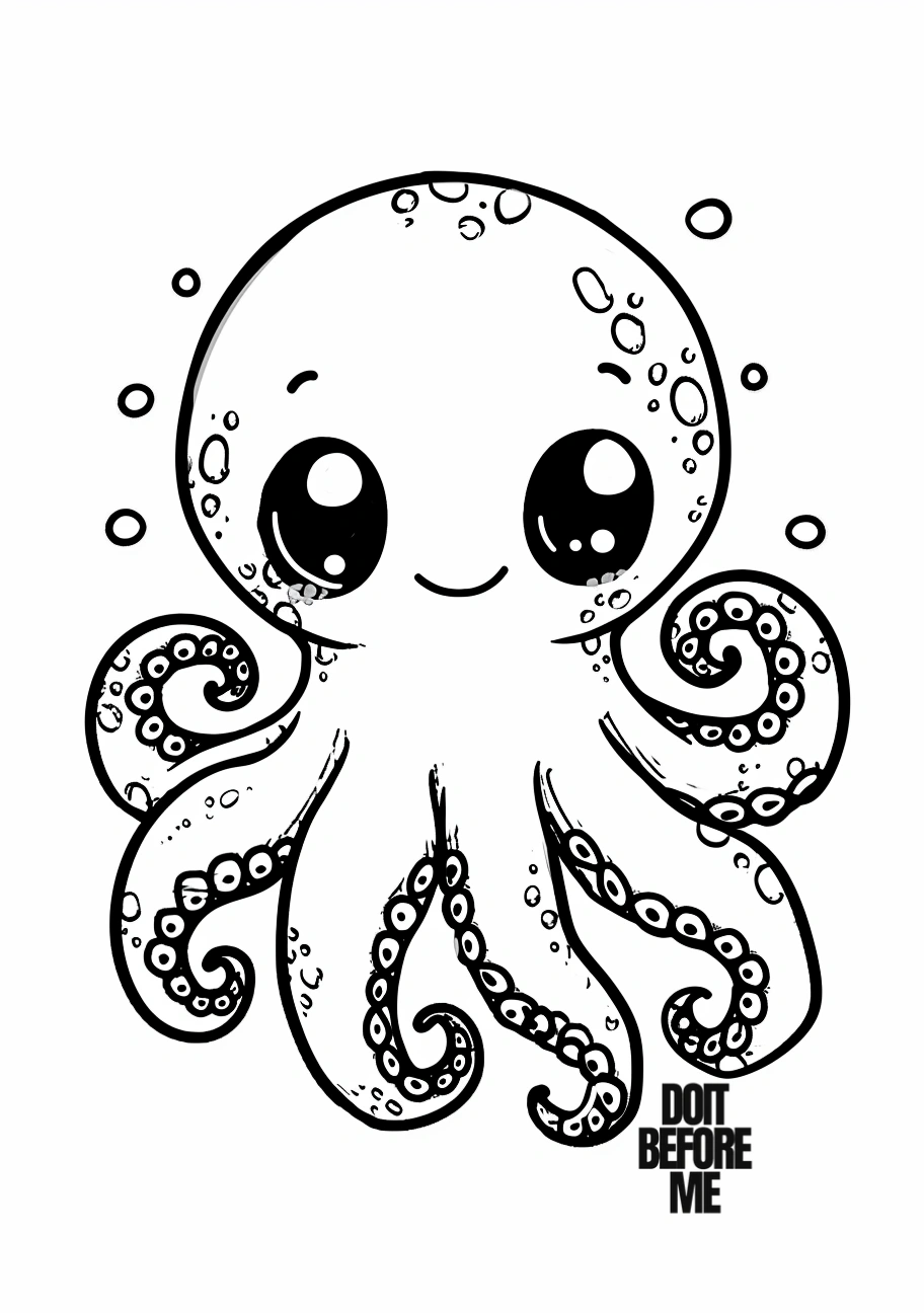 printable cute octopus coloring page