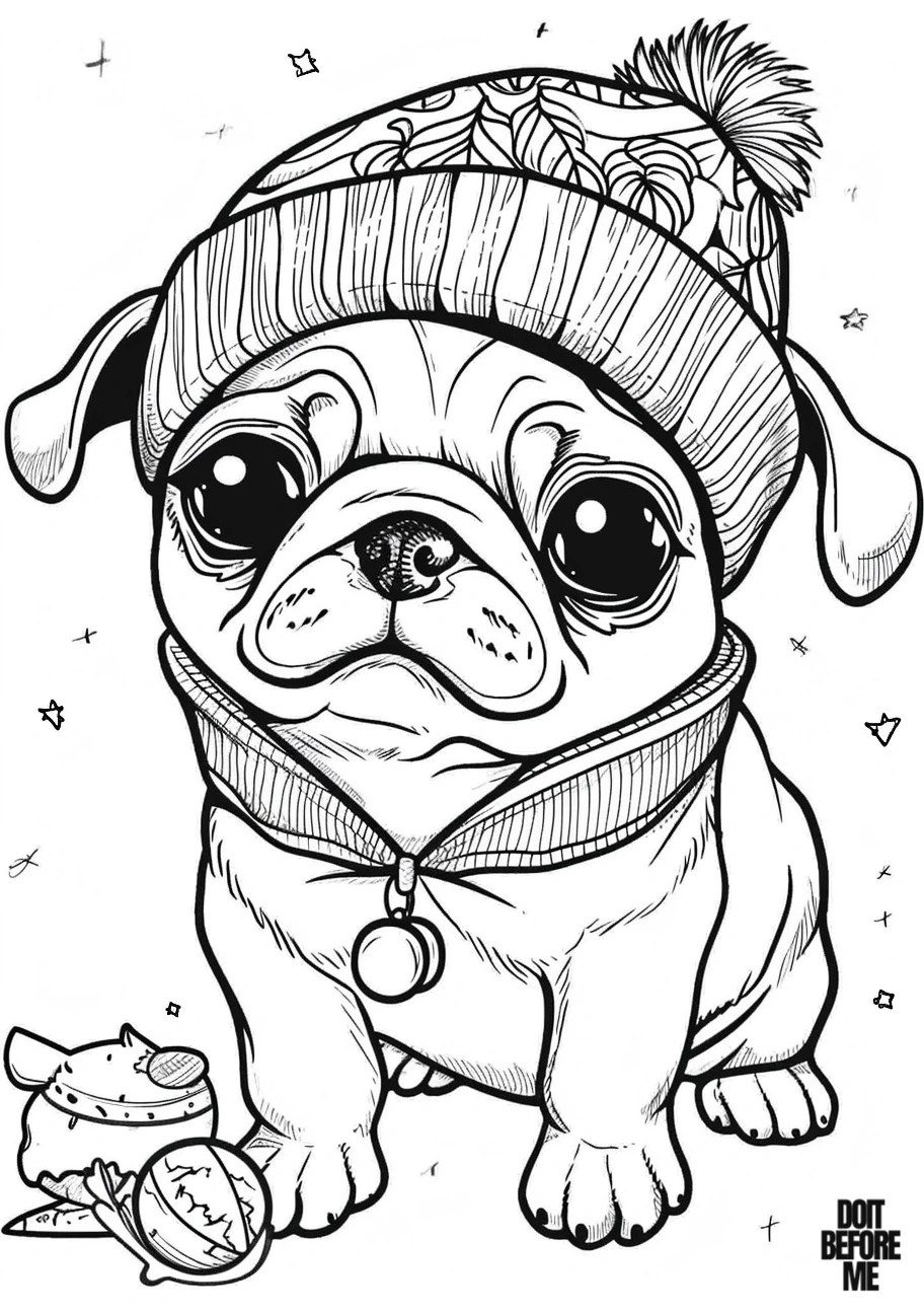 pug coloring pages for adults