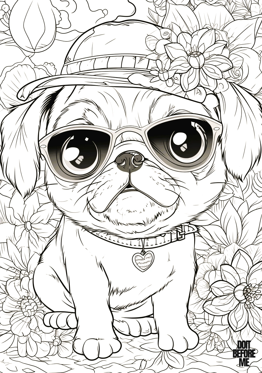 pug coloring pages printable