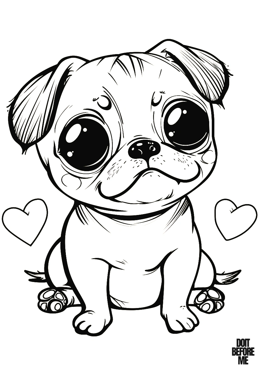 pug coloring pages to print