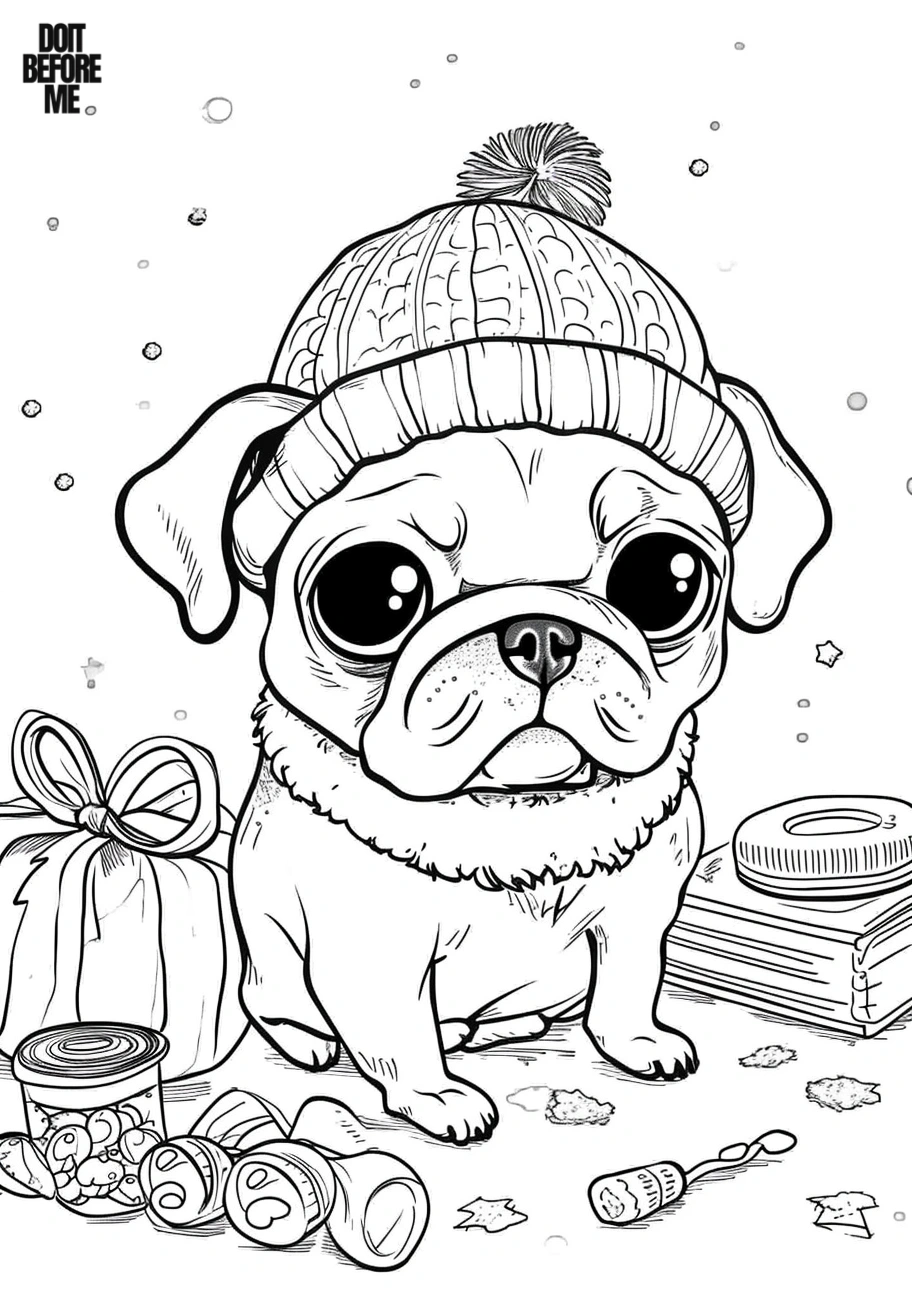 pug dog coloring pages