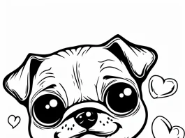 puppy pug coloring page