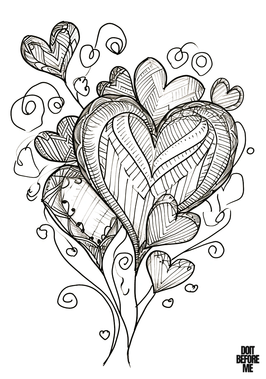 valentine's day heart coloring pictures