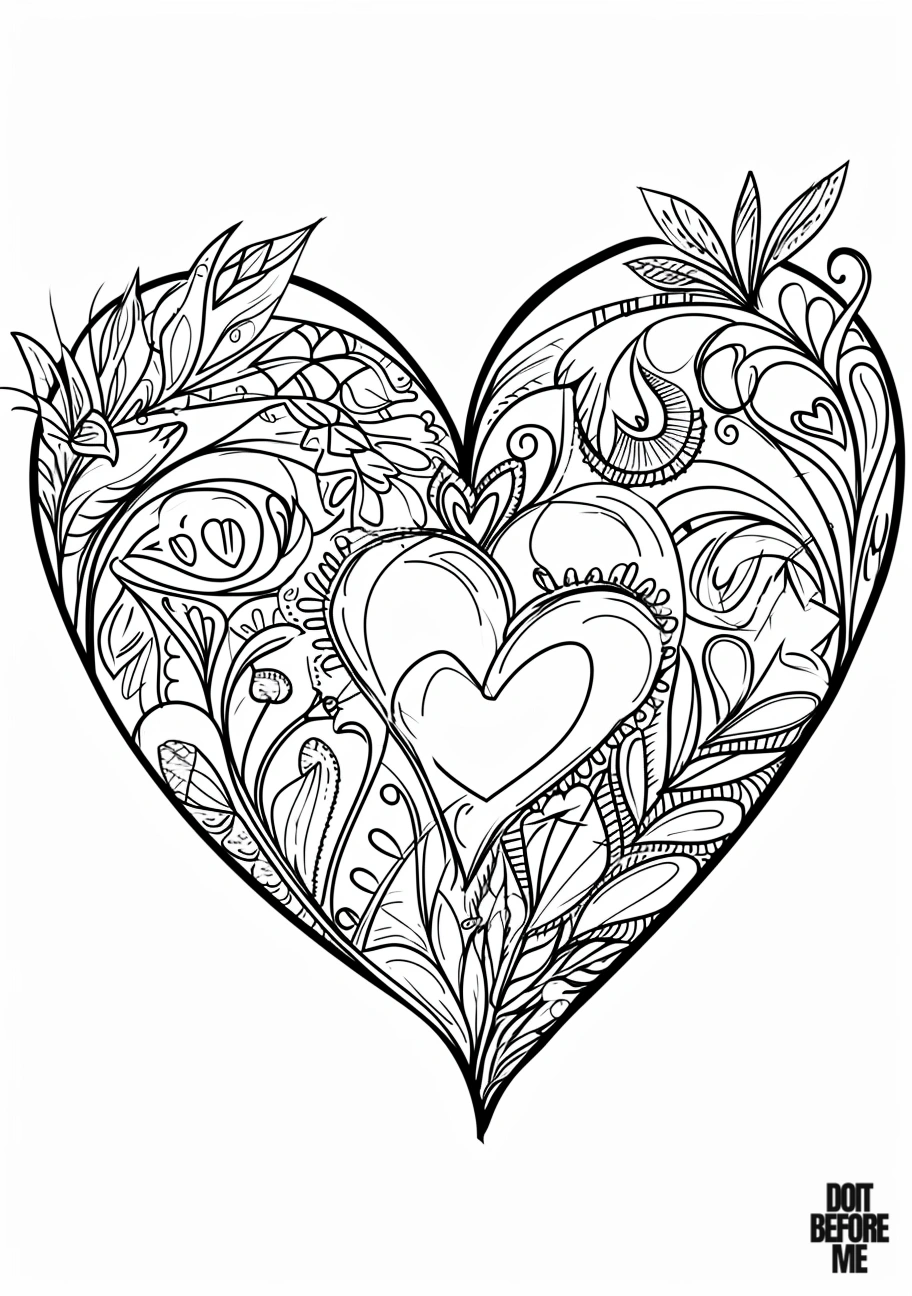 valentine's day heart coloring sheets