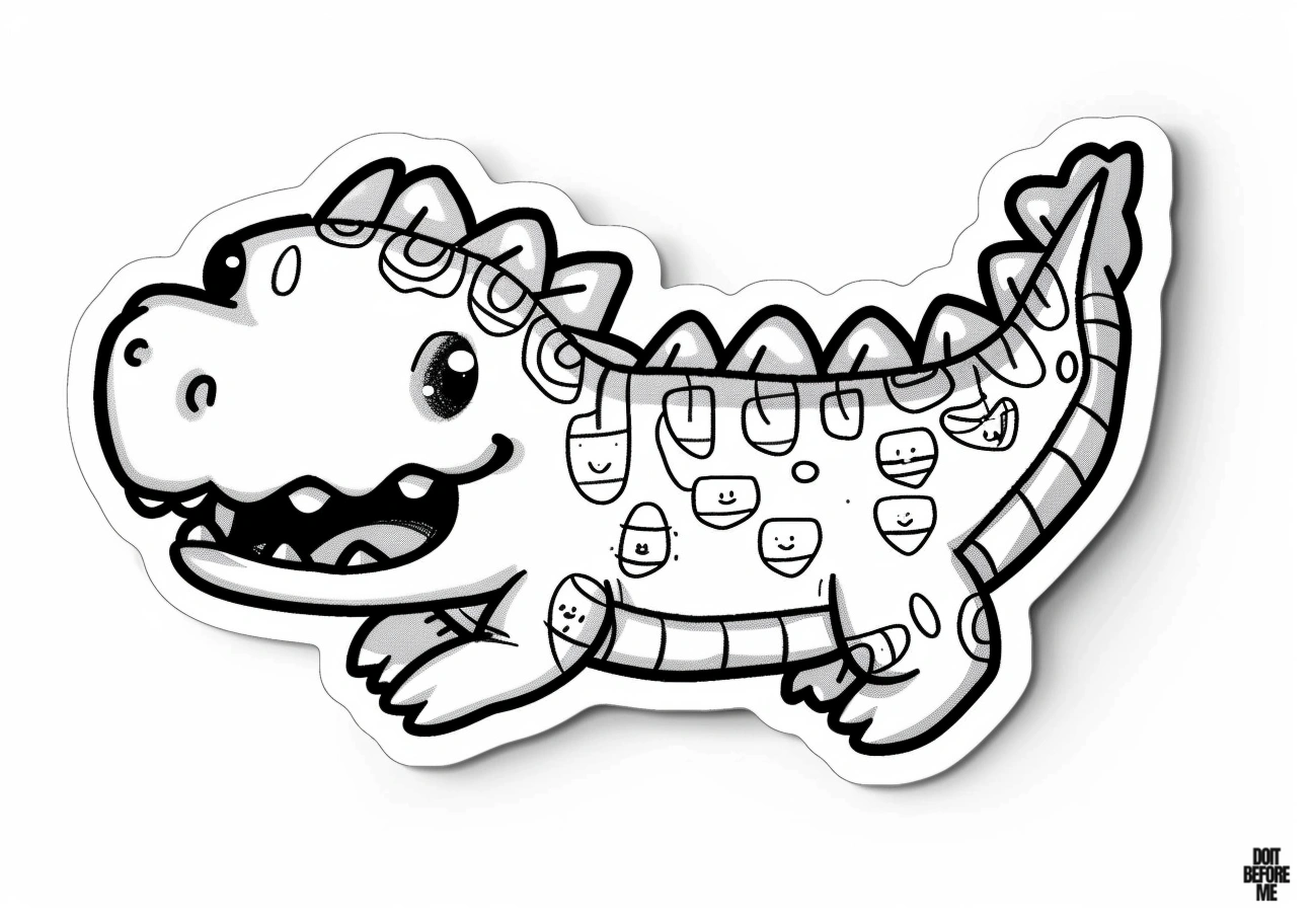 Easy Alligator Free Printable Coloring Page for Kids with a Plain and Simple Design