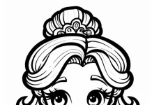 34 Easy Princess Coloring Pages | Free Printables A princess with big eyes and long eyelashes, adorned with freckles on her cheeks, gazes sideways with a glance out of the corner of her eye. Her long wavy hair cascades down to her waist, secured by a barrette, while she is elegantly attired in an evening dress.